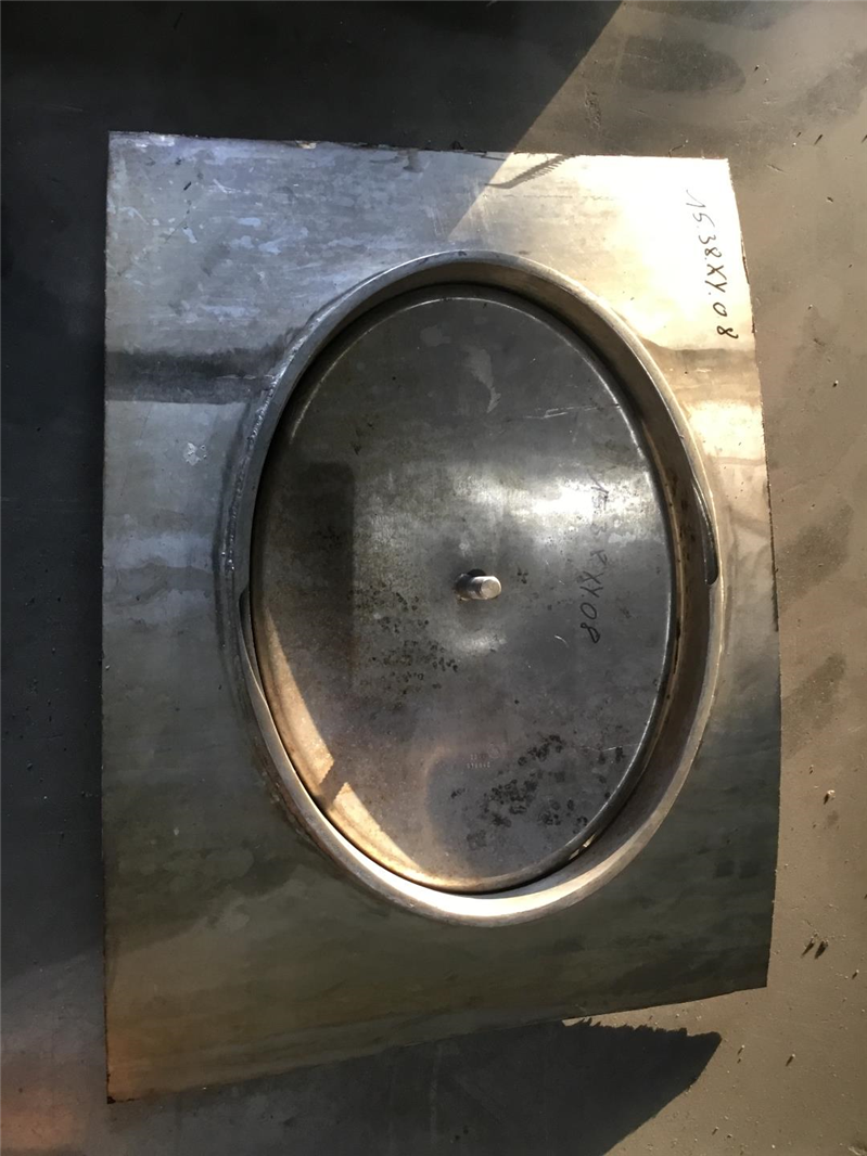 Couvercle trou d'homme+baque - INOX304 - Ovale 440x320 mm